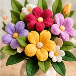 Bouquet of felt flowers